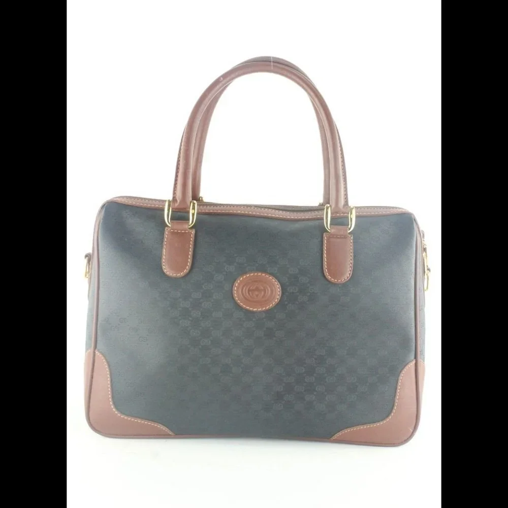 Gucci Rare Black x Brown 2way Square Boston 4GK1012K